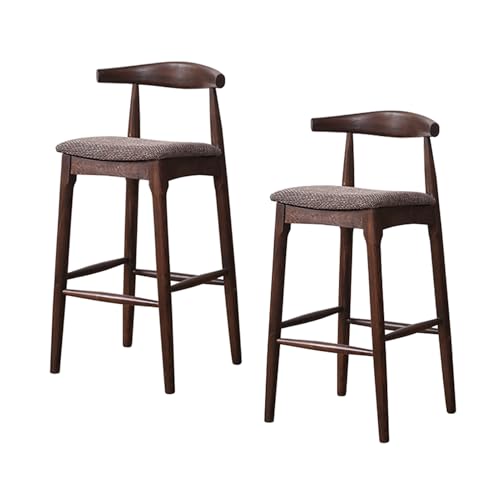 Barhocker 2er Set, Thekenhöhe Hocker mit Massivholzbeinen und Rückenlehne, armloser hoher Hocker für Kücheninsel, Esszimmer, Café, Pub Barhocker 2er Set, Thekenhöhe Hocker mit Massivholzbeinen und Rückenlehne, armloser hoher Hocker für Kücheninsel, Esszimmer, Café, Pub von Generisch
