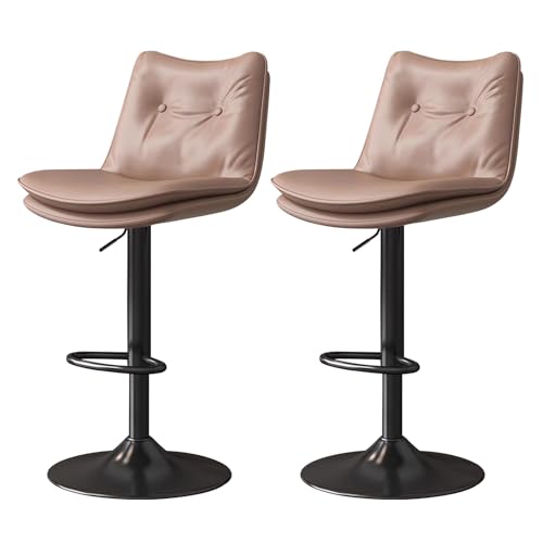 Barhocker 2er Set, höhenverstellbar, Kunstleder, Drehstuhl, Rückenlehnendesign für Bar und Thekenhöhe, ideale hohe Küchenhocker von Generisch