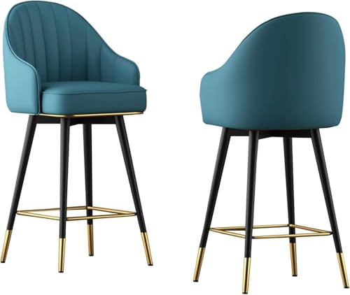 Barhocker 2er Set - Bequeme Hochhocker mit Rückenlehne für Küche, Bar oder Café von Generisch
