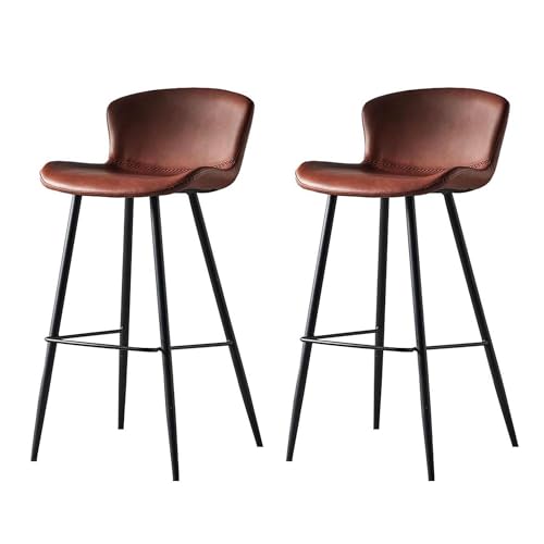 Barhocker 2er Set Leder Thekenhocker Barstühle mit Fußstütze und Rückenlehne Modern Gepolstert Barhocker für Esszimmer Kaffeehaus Rustikale Bar Barhocker 2er Set Leder Thekenhocker Barstühle mit Fußstütze und Rückenlehne Modern Gepolstert Barhocker für Esszimmer Kaffeehaus Rustikale Bar von Generisch