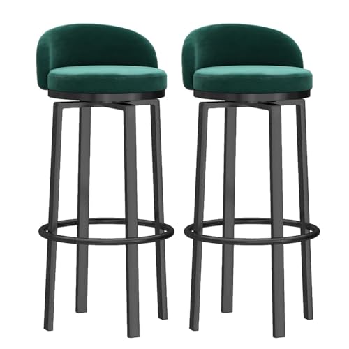 Barhocker 2er Set - Moderne Thekenhöhe Hocker mit Rückenlehne, gepolsterte Armlehnenstühle für Küche und Esszimmer, schwarze Metallbeine Barhocker 2er Set - Moderne Thekenhöhe Hocker mit Rückenlehne, gepolsterte Armlehnenstühle für Küche und Esszimmer, schwarze Metallbeine von Generisch