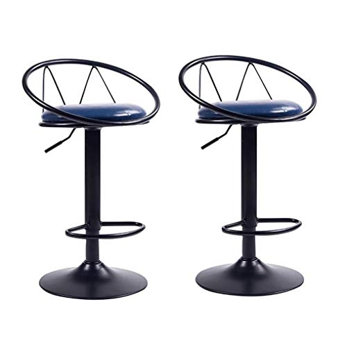 Barhocker - 2er Set höhenverstellbare Terrassenstühle mit Rückenlehnen für Küchentheke - Bequeme Bar-Sitzgelegenheit von Generisch