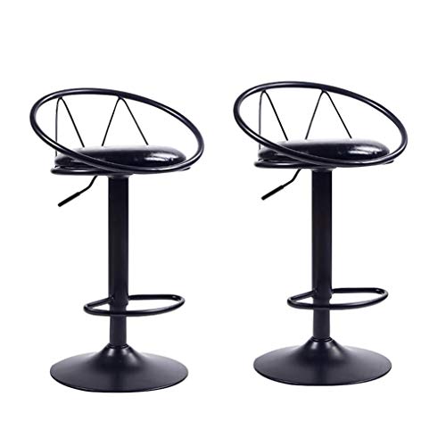 Barhocker - 2er Set höhenverstellbare Terrassenstühle mit Rückenlehnen für Küchentheke - Bequeme Bar-Sitzgelegenheit von Generisch