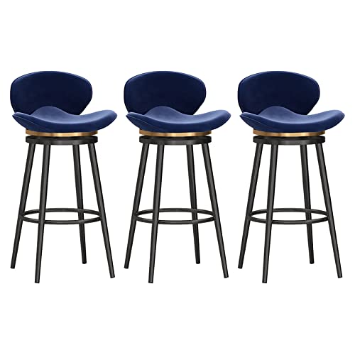 Barhocker 3er Set Drehstuhl Modern Gepolstert Thekenhöhe Hocker mit Rückenlehne für Küche Esszimmer Home Bar von Generisch