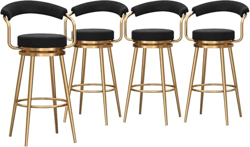 Barhocker 4er Set, Samt gepolstert, 360° drehbares Design, hohle Rückenlehne, ideal für Kücheninsel oder Café, Sitzhöhe 75cm Barhocker 4er Set, Samt gepolstert, 360° drehbares Design, hohle Rückenlehne, ideal für Kücheninsel oder Café, Sitzhöhe 75cm von Generisch