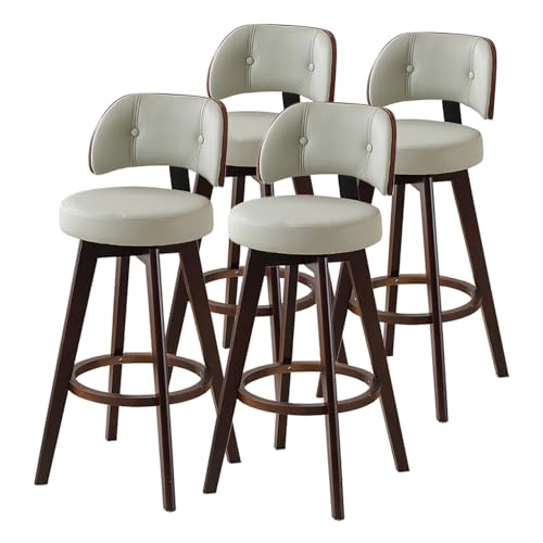 Barhocker 4er Set, Thekenhöhe Küchenhocker mit gebogener Rückenlehne, Moderne Kunstlederstühle für Kücheninsel von Generisch