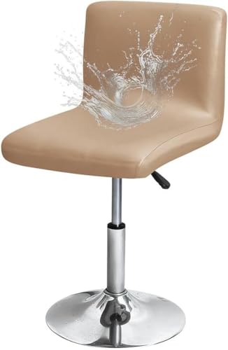 Barhocker-Bezug mit Rückenlehne, wasserdichtes PU-Leder, dehnbar und waschbar, für Küche, Esszimmer oder Thekenstühle von Generisch