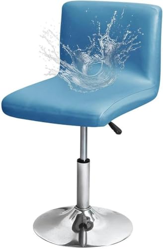 Barhocker-Bezug mit Rückenlehne, wasserdichtes PU-Leder, dehnbar und waschbar, für Küche, Esszimmer oder Thekenstühle von Generisch