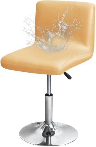 Barhocker-Bezug mit Rückenlehne, wasserdichtes PU-Leder, dehnbar und waschbar, für Küche, Esszimmer oder Thekenstühle von Generisch