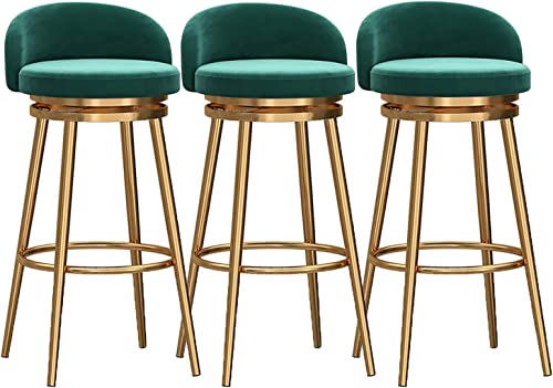 Barhocker Drehbar 4er Set Grün Küchenhocker mit Rückenlehne und Fußstütze 360° Drehbar Barstühle für Thekenhöhe Kücheninsel von Generisch