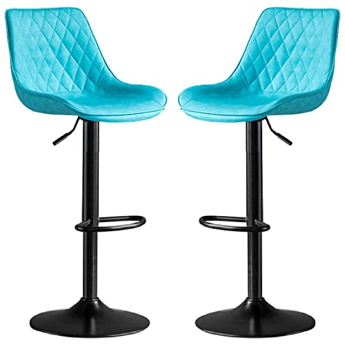 Barhocker Drehbar Blau 2er Set Retro Empfangsstühle mit Rückenlehne & Fußstütze Ideal für Restaurants & Kücheninseln Höhe 60-80cm Barhocker Drehbar Blau 2er Set Retro Empfangsstühle mit Rückenlehne & Fußstütze Ideal für Restaurants & Kücheninseln Höhe 60-80cm von Generisch