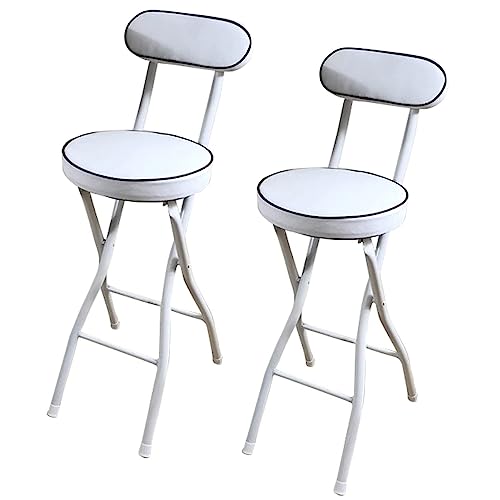 Barhocker Klappbar 2er Set Sitzhocker mit bequemer gepolsterter Sitzfläche und Rückenlehne für Küche oder Outdoor von Generisch