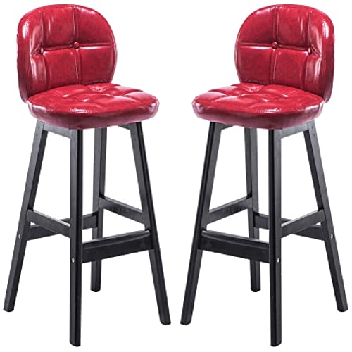 Barhocker Modern Massivholz mit Rückenlehne & PU Kissen - 2er Set - Restaurantmöbel 75cm Höhe Barhocker Modern Massivholz mit Rückenlehne & PU Kissen - 2er Set - Restaurantmöbel 75cm Höhe von Generisch