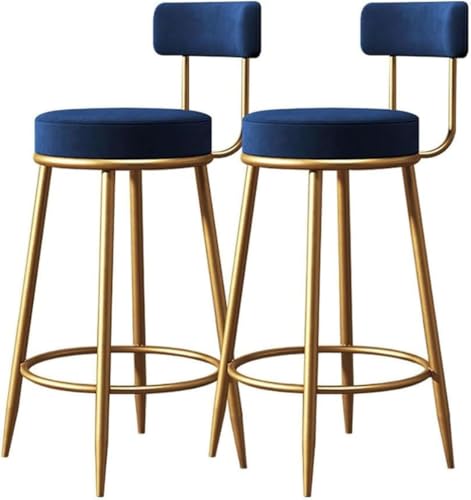 Barhocker Samt 2er Set mit Rückenlehne, Thekenhöhe für Küche oder Bar Sitzgelegenheit Barhocker Samt 2er Set mit Rückenlehne, Thekenhöhe für Küche oder Bar Sitzgelegenheit von Generisch