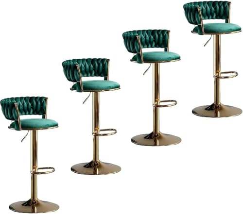 Barhocker Samt Sitz Gewebte Rückenlehne 360° Drehbar Höhenverstellbar 4er Set für Multi-Szenario Einsatz Barhocker Samt Sitz Gewebte Rückenlehne 360° Drehbar Höhenverstellbar 4er Set für Multi-Szenario Einsatz von Generisch