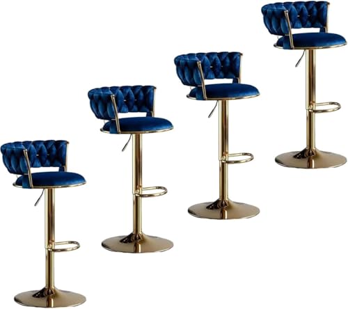 Barhocker Samt Sitz Gewebte Rückenlehne 360° Drehbar Höhenverstellbar 4er Set für Multi-Szenario Einsatz Barhocker Samt Sitz Gewebte Rückenlehne 360° Drehbar Höhenverstellbar 4er Set für Multi-Szenario Einsatz von Generisch