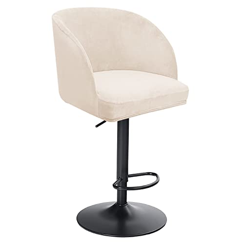 Barhocker-Schonbezüge aus Stretch-Samt, Beige, 6 Stück, für 38 cm hohe Drehstühle mit runder Rückenlehne, geschwungene Akzentbezüge für Küche und Esszimmer, Thekenhocker Barhocker-Schonbezüge aus Stretch-Samt, Beige, 6 Stück, für 38 cm hohe Drehstühle mit runder Rückenlehne, geschwungene Akzentbezüge für Küche und Esszimmer, Thekenhocker von Generisch