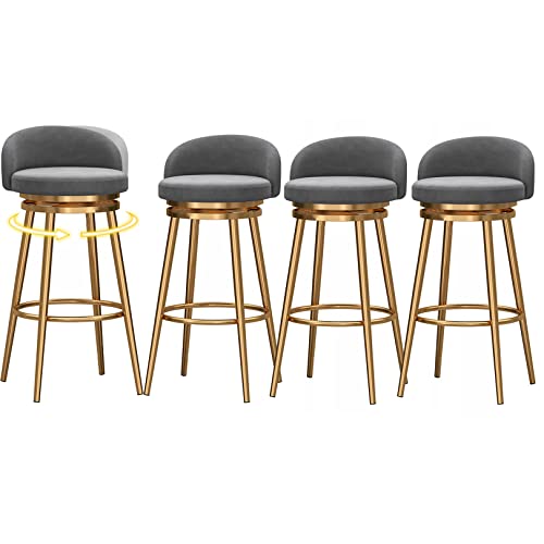 Barhocker Set, Moderne Drehstühle mit niedriger Rückenlehne und Fußstütze, ideal für Hausbar und Esszimmer von Generisch