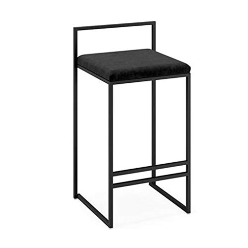 Barhocker-Set aus Metall mit vollständiger Rückenstütze und Fußstütze, bequeme Flanell-gepolsterte Sitzfläche und Rückenlehne, perfekt für Kneipe, Café, Küche oder Esszimmer von Generisch