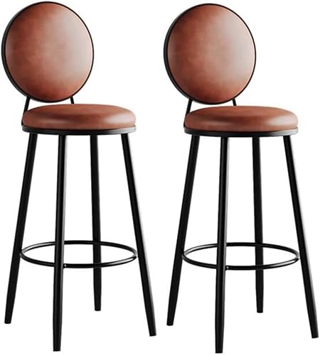 Barhocker-Set mit Rückenlehne, gepolsterte Ledersitzfläche für Kücheninsel und Frühstückstheke, Höhe Nutzung Barhocker-Set mit Rückenlehne, gepolsterte Ledersitzfläche für Kücheninsel und Frühstückstheke, Höhe Nutzung von Generisch