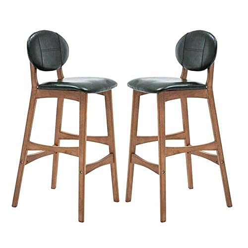 Barhocker aus Holz, 2er-Set, mit verstellbarer Sitzhöhe und PU-Kissen, Sitzfläche für Küche, Kneipe, Hocker mit Fußstütze, stilvolle Esszimmerstühle für Zuhause oder Bar Barhocker aus Holz, 2er-Set, mit verstellbarer Sitzhöhe und PU-Kissen, Sitzfläche für Küche, Kneipe, Hocker mit Fußstütze, stilvolle Esszimmerstühle für Zuhause oder Bar von Generisch