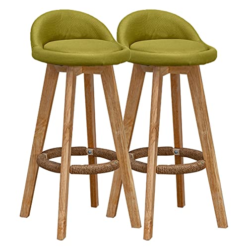 Barhocker aus Holz, 2er-Set, niedrige Rückenlehne, Barstühle mit Fußstütze für Küche, Pub und Kaffeehaus, Holzrahmen, Thekenhocker für Frühstücksbar Barhocker aus Holz, 2er-Set, niedrige Rückenlehne, Barstühle mit Fußstütze für Küche, Pub und Kaffeehaus, Holzrahmen, Thekenhocker für Frühstücksbar von Generisch