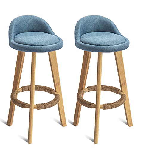 Barhocker aus Holz, 2er-Set, niedrige Rückenlehne, Frühstücksstühle, gepolstert, Leinen, Thekenhöhe, Hocker für Küche, Insel, modernes Design, bequeme Sitzgelegenheit Barhocker aus Holz, 2er-Set, niedrige Rückenlehne, Frühstücksstühle, gepolstert, Leinen, Thekenhöhe, Hocker für Küche, Insel, modernes Design, bequeme Sitzgelegenheit von Generisch