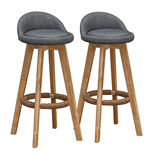 Barhocker aus Holz, 2er-Set – Barstühle mit niedriger Rückenlehne und Fußstütze für Küche, Pub & Kaffeehaus – Holzrahmen Thekenhocker für Frühstücksbar | Kaufen Sie bei Barhocker aus Holz, 2er-Set – Barstühle mit niedriger Rückenlehne und Fußstütze für Küche, Pub & Kaffeehaus – Holzrahmen Thekenhocker für Frühstücksbar | Kaufen Sie bei von Generisch