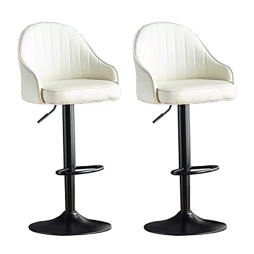 Barhocker aus PU-Leder, Drehstühle mit Rückenlehne, ideal für Kücheninsel und Esszimmer, modernes Design und Komfort, 2 Stück von Generisch