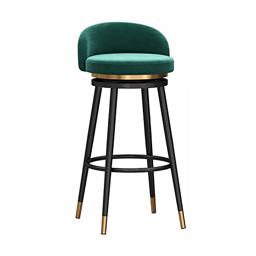 Barhocker aus Samt, 1/2er-Set, drehbar, gepolstert, mit niedriger Rückenlehne, Metallgestell für Küche, Esszimmer, Insel, Terrasse, stilvolle und bequeme Bar-Sitzgelegenheit von Generisch