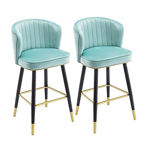 Barhocker aus Samt, 2er-Set, Hochstühle mit Metallbeinen, Fußstütze für Insel, leicht, 65 cm Höhe Barhocker aus Samt, 2er-Set, Hochstühle mit Metallbeinen, Fußstütze für Insel, leicht, 65 cm Höhe von Generisch