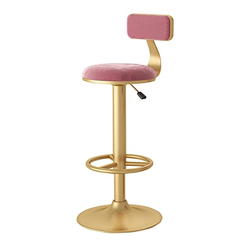 Barhocker aus Samt, 2er-Set, mit goldfarbenen Metallbeinen, stilvolle Küchenthekenstühle für Zuhause, Restaurant, Terrasse und Wohnzimmer, rosa Frühstückstischhocker Barhocker aus Samt, 2er-Set, mit goldfarbenen Metallbeinen, stilvolle Küchenthekenstühle für Zuhause, Restaurant, Terrasse und Wohnzimmer, rosa Frühstückstischhocker von Generisch