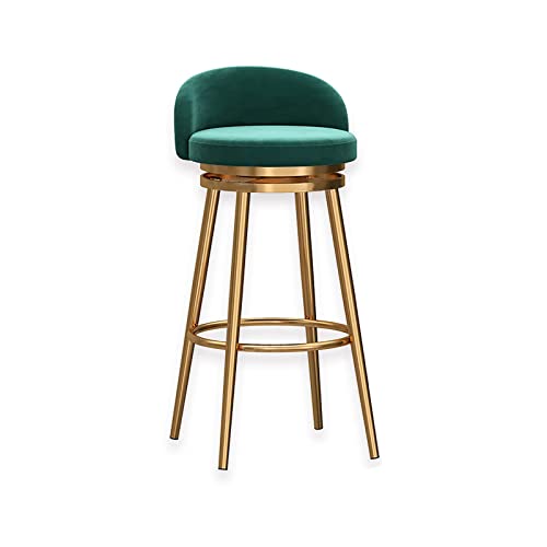 Barhocker aus Samt, drehbar, 1/2er-Set, gepolsterter Thekenstuhl mit Metallrahmen und niedriger Rückenlehne, für Kücheninsel, Esszimmer, Terrasse, stilvolle und bequeme Bar-Sitzgelegenheit von Generisch