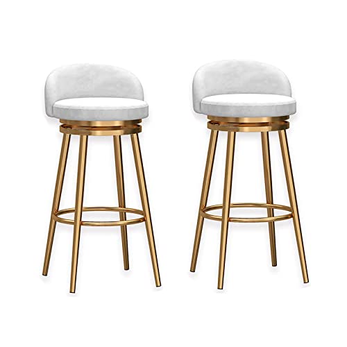 Barhocker aus Samt, drehbar, 1/2er-Set, niedrige Rückenlehne, gepolsterter Thekenstuhl mit Metallrahmen, für Küche, Esszimmer, Terrasse, stilvolle Bar-Sitzlösung Barhocker aus Samt, drehbar, 1/2er-Set, niedrige Rückenlehne, gepolsterter Thekenstuhl mit Metallrahmen, für Küche, Esszimmer, Terrasse, stilvolle Bar-Sitzlösung von Generisch