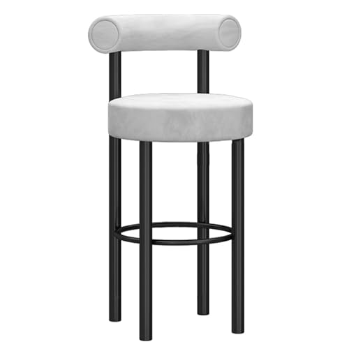 Barhocker aus Samt – Thekenhöhe Barhocker mit Fußstütze für Küche, Insel, Kneipe, Bar – Stilvolle Frühstückstheke Stühle von Generisch