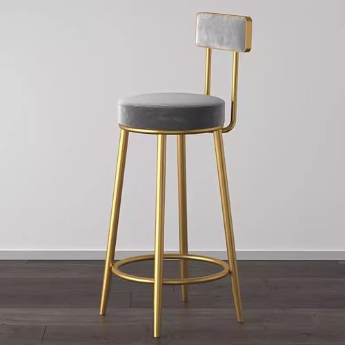Barhocker aus Samt – Thekenhöhe Stühle mit Rückenlehne, rundes Design, perfekt für Küche, Bar, Pub und Café-Dekoration Barhocker aus Samt – Thekenhöhe Stühle mit Rückenlehne, rundes Design, perfekt für Küche, Bar, Pub und Café-Dekoration von Generisch