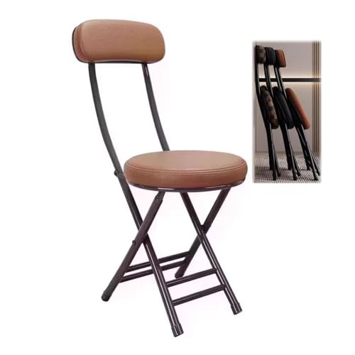 Barhocker faltbar mit Rückenlehne - Kompakte Küchensitzgruppe Wasserdicht PU Leder Sitz für Esszimmer Balkon Schreibtisch - 2er Set von Generisch