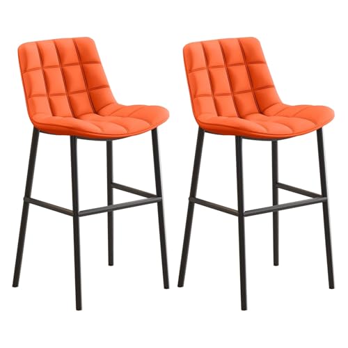 Barhocker hoch, 2er Set, Thekenhöhe Barhocker mit gepolsterter Rückenstütze, Metallbeine, Kunstleder für Kücheninsel Barhocker hoch, 2er Set, Thekenhöhe Barhocker mit gepolsterter Rückenstütze, Metallbeine, Kunstleder für Kücheninsel von Generisch