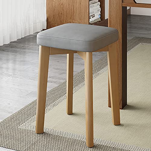 Barhocker in Thekenhöhe – stapelbarer rückenfreier Küchenhocker aus Holz mit weichem Kissen, ideal für Esszimmer, Pub und Bistro von Generisch
