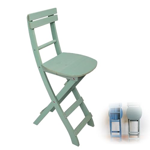 Barhocker klappbar mit Rückenlehne - Moderner Hochstuhl aus Holz für Küche, Frühstücksbar & Balkon - Tragbarer Faltbarer Thekenhocker für Esszimmer & Outdoor von Generisch