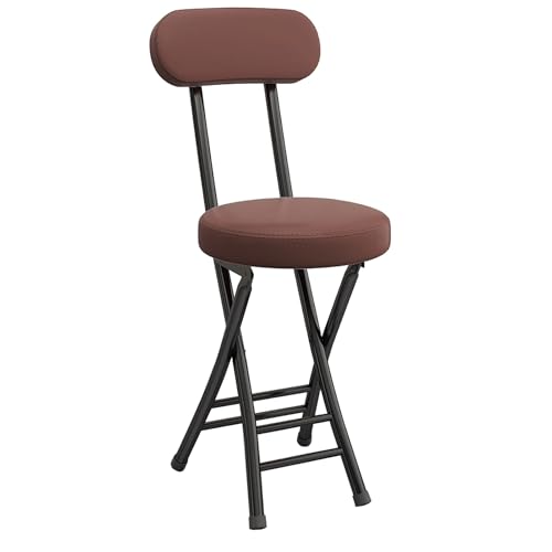 Barhocker klappbar mit gepolsterter Rückenlehne und Fußstütze - Leichter Stuhl für Erwachsene, für Küche, Geschäft, Restaurant von Generisch