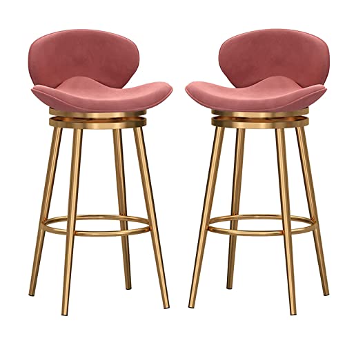 Barhocker mit Drehgelenk, 2er-Set, Samt, gepolsterte Thekenstühle mit gebogener Rückenlehne und Fußstütze für Küche, Frühstücksbar, luxuriöses Design und Komfort Barhocker mit Drehgelenk, 2er-Set, Samt, gepolsterte Thekenstühle mit gebogener Rückenlehne und Fußstütze für Küche, Frühstücksbar, luxuriöses Design und Komfort von Generisch