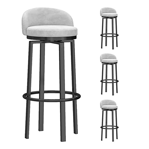 Barhocker mit Drehgelenk, 2er-Set, weicher Samt, mit Metallbeinen, hohe Hocker mit Rückenlehnen und Fußstützen, Höhe 75 cm, ideal für Küche oder Frühstücksbar Barhocker mit Drehgelenk, 2er-Set, weicher Samt, mit Metallbeinen, hohe Hocker mit Rückenlehnen und Fußstützen, Höhe 75 cm, ideal für Küche oder Frühstücksbar von Generisch