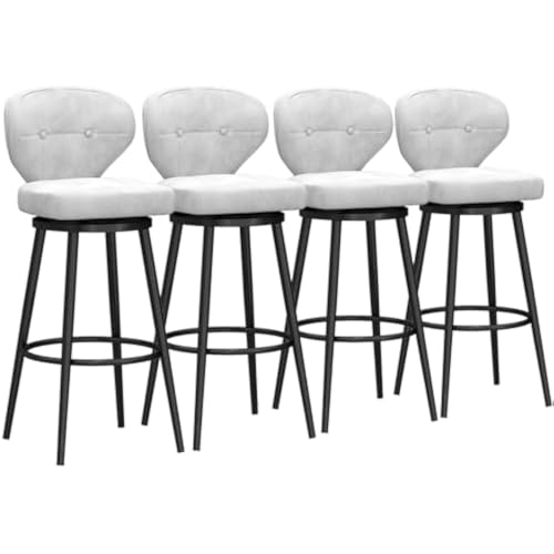 Barhocker mit Rückenlehne, bequemer 360° drehbarer Sitz, 3er Set für Kücheninsel oder Café, 75 cm Höhe von Generisch
