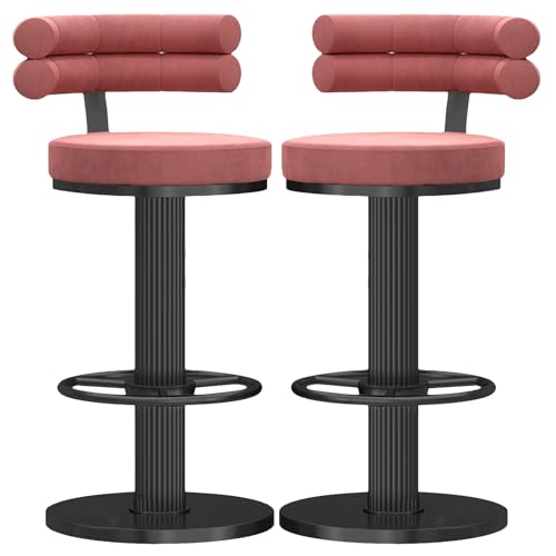 Barhocker mit Rückenlehne, höhenverstellbar, Samt-Dreh-Design für Kücheninsel und Kneipe, bequeme und stilvolle Sitzgelegenheit von Generisch