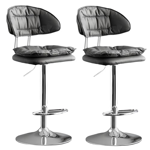 Barhocker mit Rückenlehne, verstellbar, drehbar, gepolsterte Hochstühle für Kücheninsel, Esstisch, Wohnzimmer von Generisch