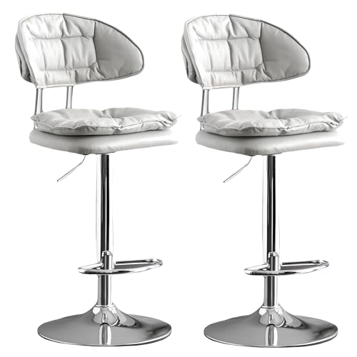 Barhocker mit Rückenlehne, verstellbar, drehbar, gepolsterte Hochstühle für Kücheninsel, Esstisch, Wohnzimmer von Generisch