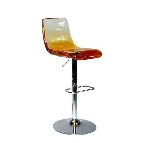 Barhocker mit Rückenlehne, verstellbar, drehbar, transparentes Kunstharz-Design für Küche, Esszimmer, Kneipe und Café Barhocker mit Rückenlehne, verstellbar, drehbar, transparentes Kunstharz-Design für Küche, Esszimmer, Kneipe und Café von Generisch