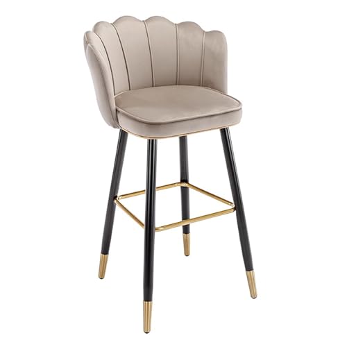 Barhocker mit Rückenlehne aus Samt in Thekenhöhe – gepolsterte Inselstühle für Küche, Esszimmer, Pub oder Café Barhocker mit Rückenlehne aus Samt in Thekenhöhe – gepolsterte Inselstühle für Küche, Esszimmer, Pub oder Café von Generisch