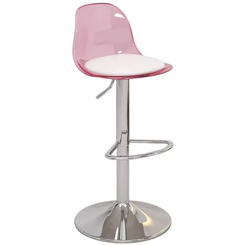 Barhocker mit Rückenlehne aus transparentem Acryl, drehbar, Küchenstuhl auf Karbonstahlständer, moderne Esszimmermöbel für Zuhause und Bar von Generisch
